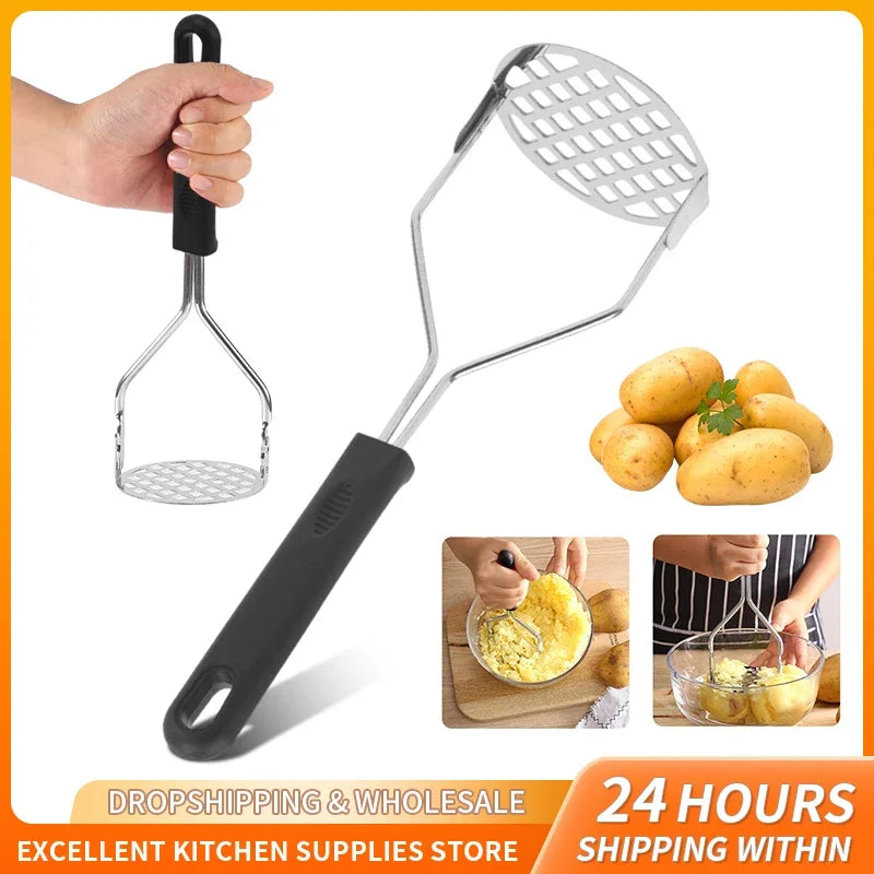 Stainless Steel Potato Masher Ricer Manual Potatoes Crusher Fruit Vegetable Pressure Mud Potato Press Tools Kitchen Gadgets