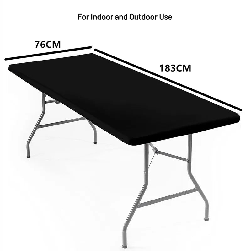 Stretch Spandex Tablecloth Elastic Fitted Picnic Table Cover Washable Folding Table Cover Rectangle Polyester Tablecloth JAF032