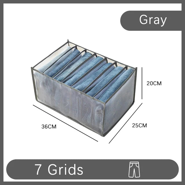 Organisateur de vêtements épais, armoires de rangement pour pantalons, pulls, tiroirs, boîte de rangement pour jeans, garde-robe, organisateurs de rangement pour vêtements