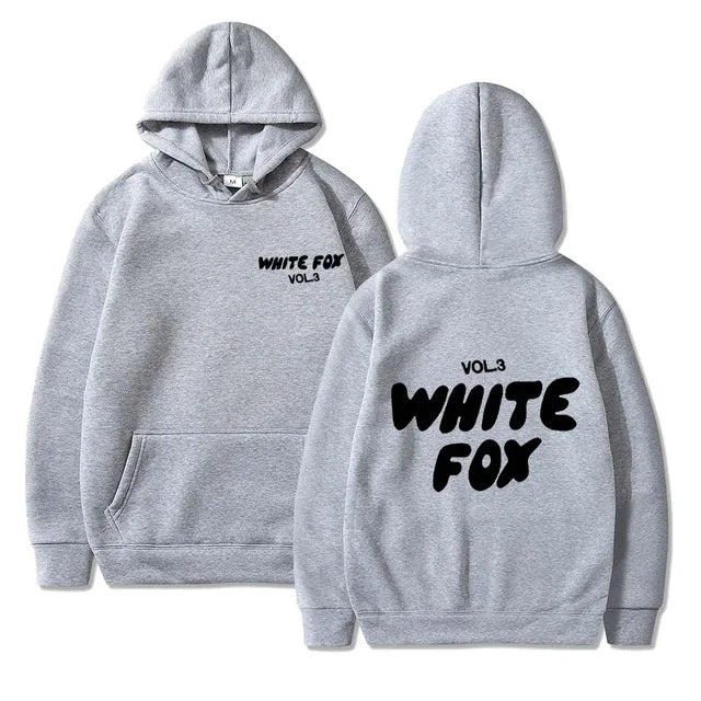 White Fox Women's Hoodie Loose Fitting Hoodie Thick Wool Letter Print Sweatshirts