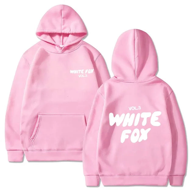 White Fox Women's Hoodie Loose Fitting Hoodie Thick Wool Letter Print Sweatshirts