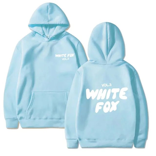 White Fox Women's Hoodie Loose Fitting Hoodie Thick Wool Letter Print Sweatshirts