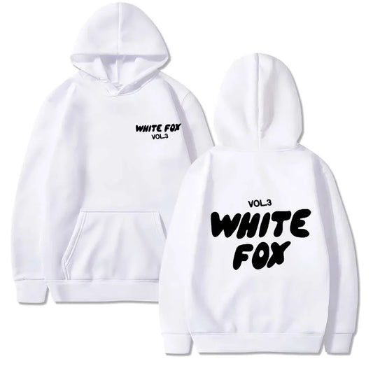 White Fox Women's Hoodie Loose Fitting Hoodie Thick Wool Letter Print Sweatshirts