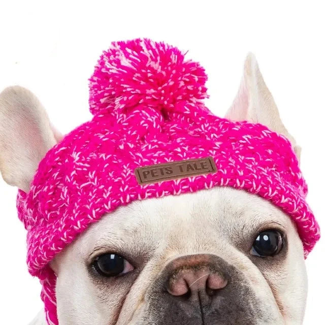 Winter Soft Dog Hats, Warm Pet Dog Knitted Hat Windproof Knitting Dog Hat