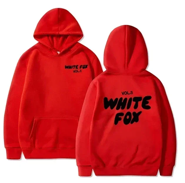 White Fox Men's and Women's hoodie Loose hoodie thick wool letter print 2024