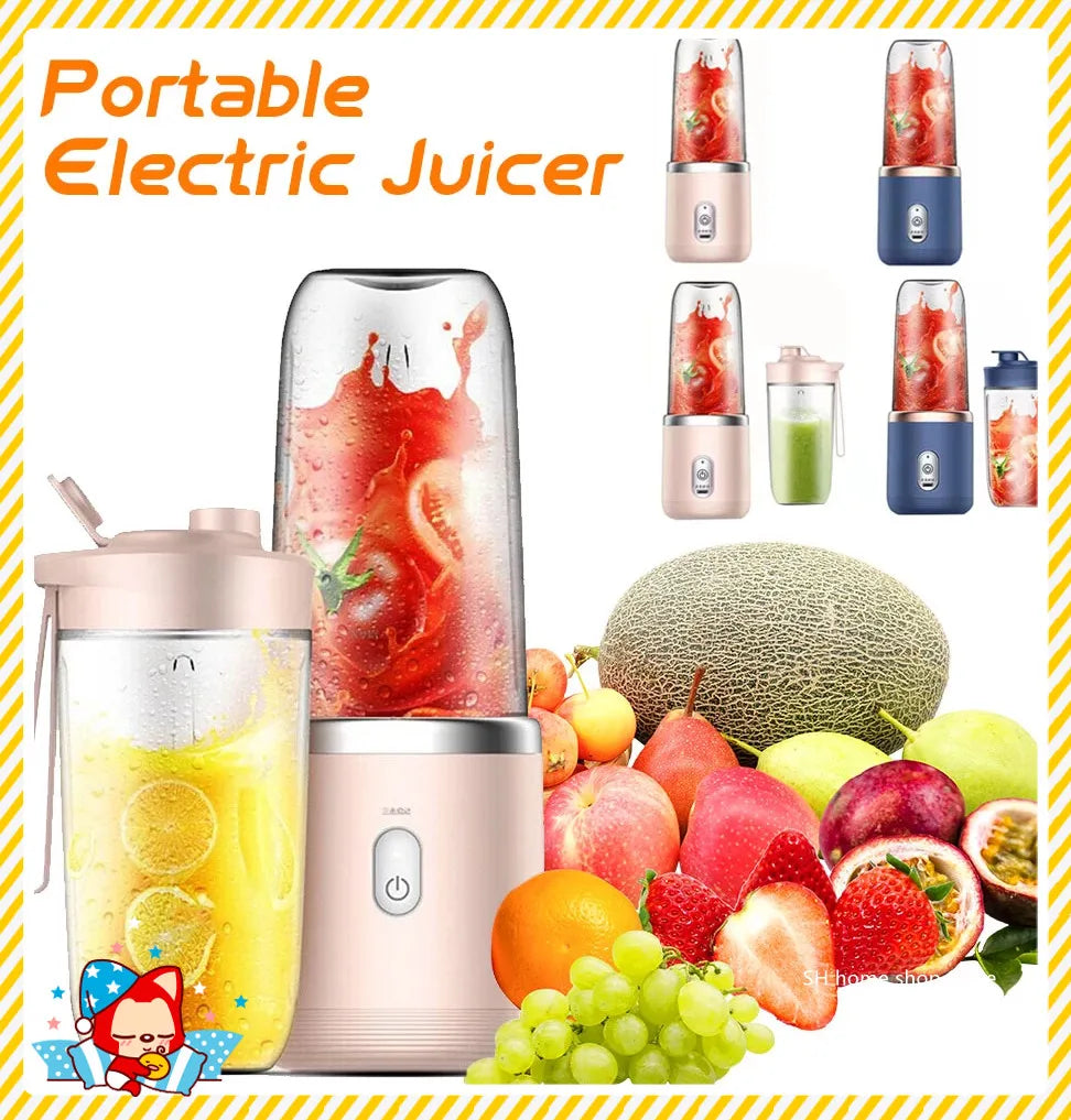 Mini exprimidor de frutas eléctrico portátil, 400ml, carga USB, limón, naranja, taza para zumo, batidora, máquina, electrodomésticos de cocina