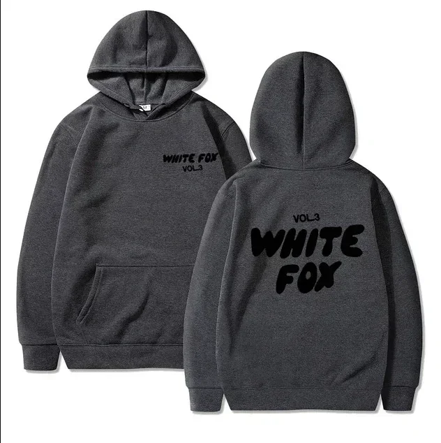 White Fox Men's and Women's hoodie Loose hoodie thick wool letter print 2024