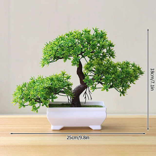 Plantas artificiales de plástico, bonsái, árbol pequeño, maceta de simulación, mesa, adornos en maceta, arreglo de flores para jardín, decoración de mesa para el hogar 