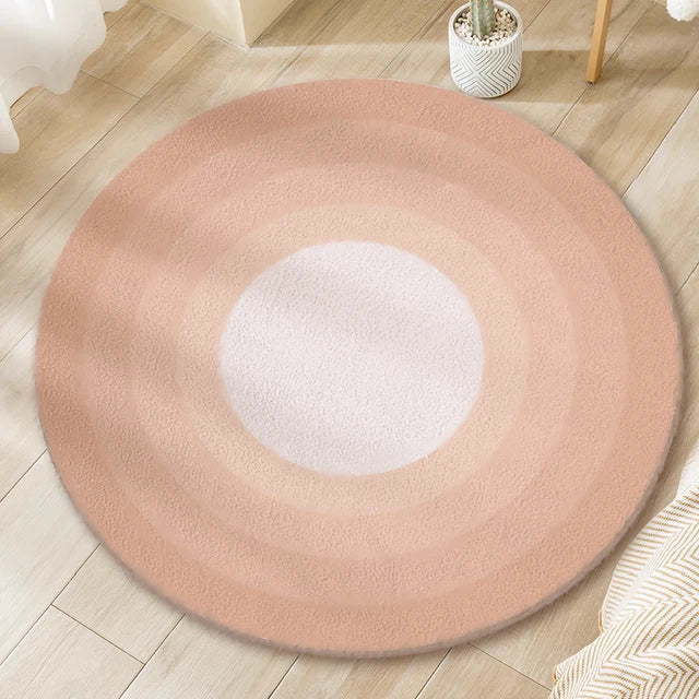 Simple Gradient Living Room Round Carpet Light Luxury Study Room Cloakroom Fluffy Soft Carpets Home Bedroom Bedside Plush Rug