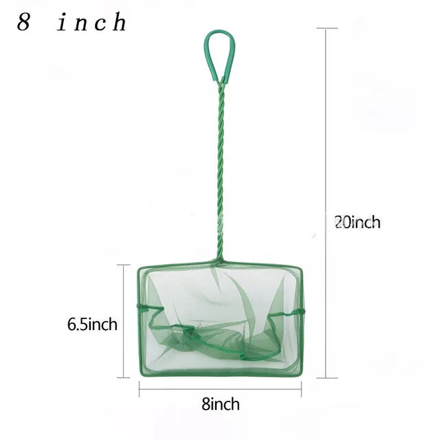 Portable Fish Net Long Handle Square Aquarium Accessories Fish Tank Landing Net Fishing Net Fish Floating Objects Cleaning Tool