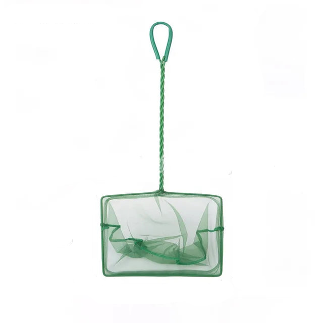 Portable Fish Net Long Handle Square Aquarium Accessories Fish Tank Landing Net Fishing Net Fish Floating Objects Cleaning Tool