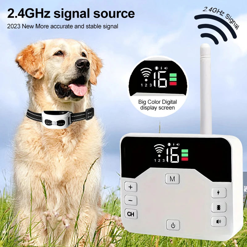 Pets Wireless Electronic Fence Ip65 Waterproof Wear Resistant Rechargeable Remote Control Electronic Fence Pet Training Collar