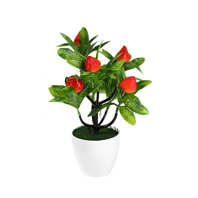 Plantas artificiales de plástico, bonsái, árbol pequeño, maceta de simulación, mesa, adornos en maceta, arreglo de flores para jardín, decoración de mesa para el hogar 