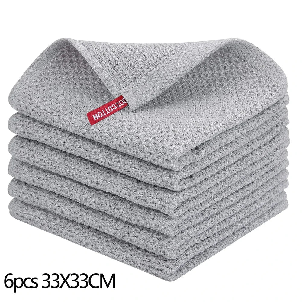 Homaxy Cotton Kitchen Towel Waffle Weave Wash Dishcloth Kitchen Cloths Soft Absorbent Dish Cloth Hand Towels Cleaning Kitchen