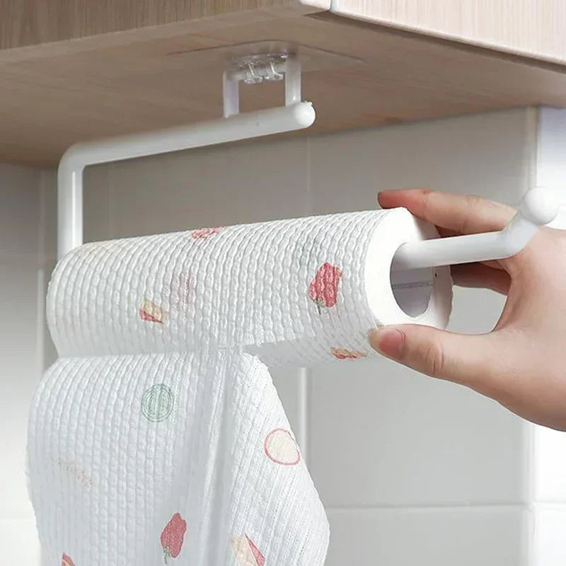 Soporte para pañuelos de cocina, estante de papel, soporte para toallas, rollo de papel para el hogar, estante colgante, organizador de gancho para puerta de armario de baño y cocina