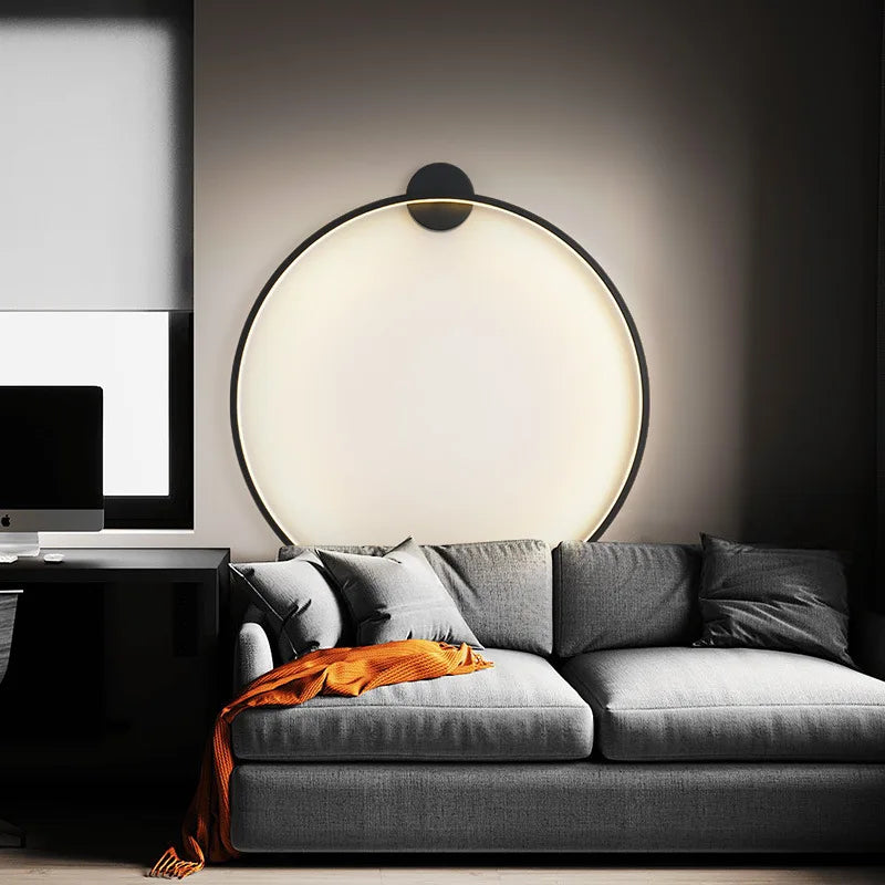 Nouveau moderne Led noir or cercle applique chambre décoration mur Led lampe salon fond applique murale