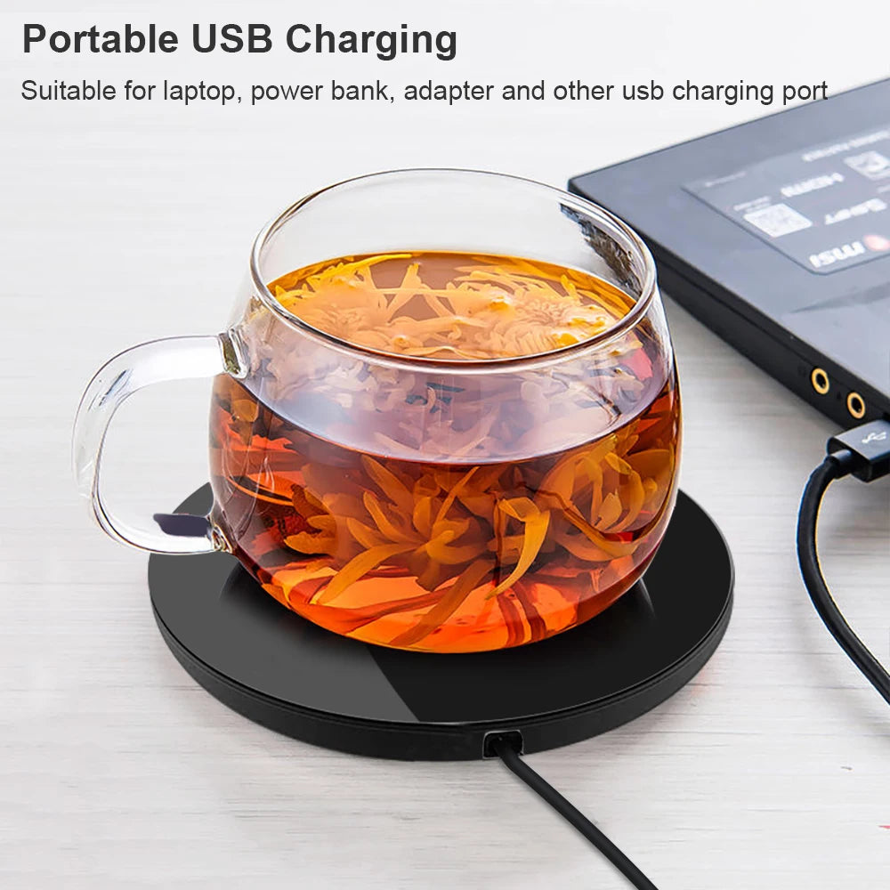 Chauffe-tasse à café chauffe-tasse USB coussin chauffant électrique lait thé eau sous-verres thermostatiques chauffe-tasse pour bureau à domicile DC 5V