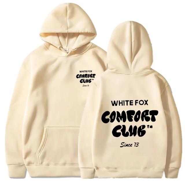 White Fox Comfort Club European American Trendy Fashion for Women Hoodie Casual Colors-12 options