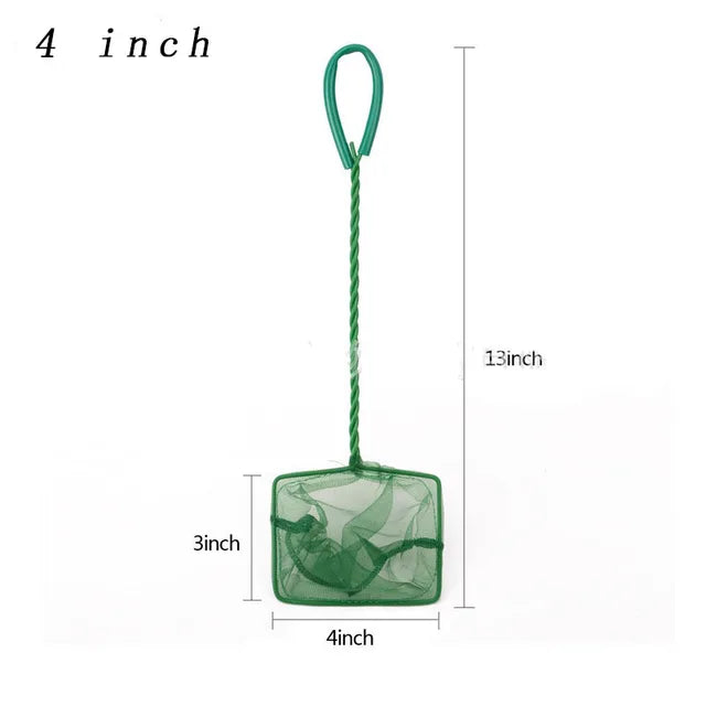 Portable Fish Net Long Handle Square Aquarium Accessories Fish Tank Landing Net Fishing Net Fish Floating Objects Cleaning Tool