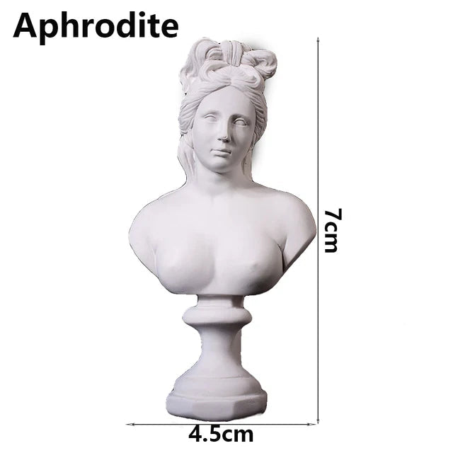 Nordic Style Miniature Plaster Bust Statue Greek Mythology Figurine Famous Sculpture Desktop Ornament Home Decor Drawing Practic