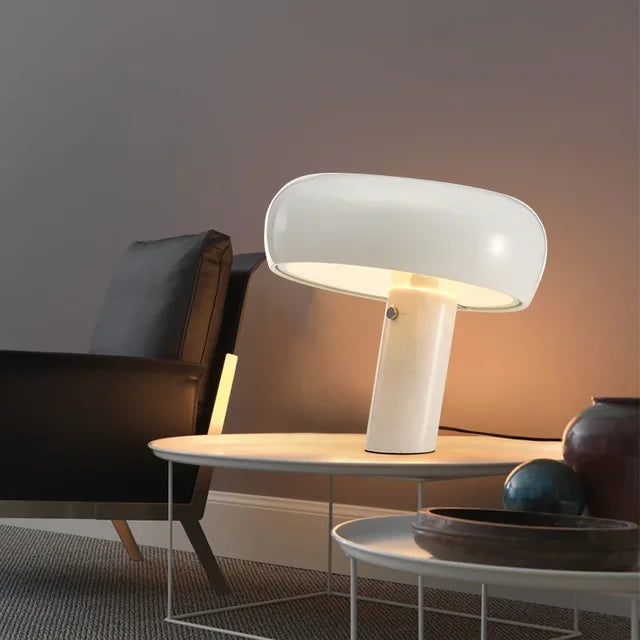 Italian Designer Mushroom Lamp Nordic Marble Table Lamp For Villa Study Room Parlor Indoor Creative LED Bedroom Bedside Lamp