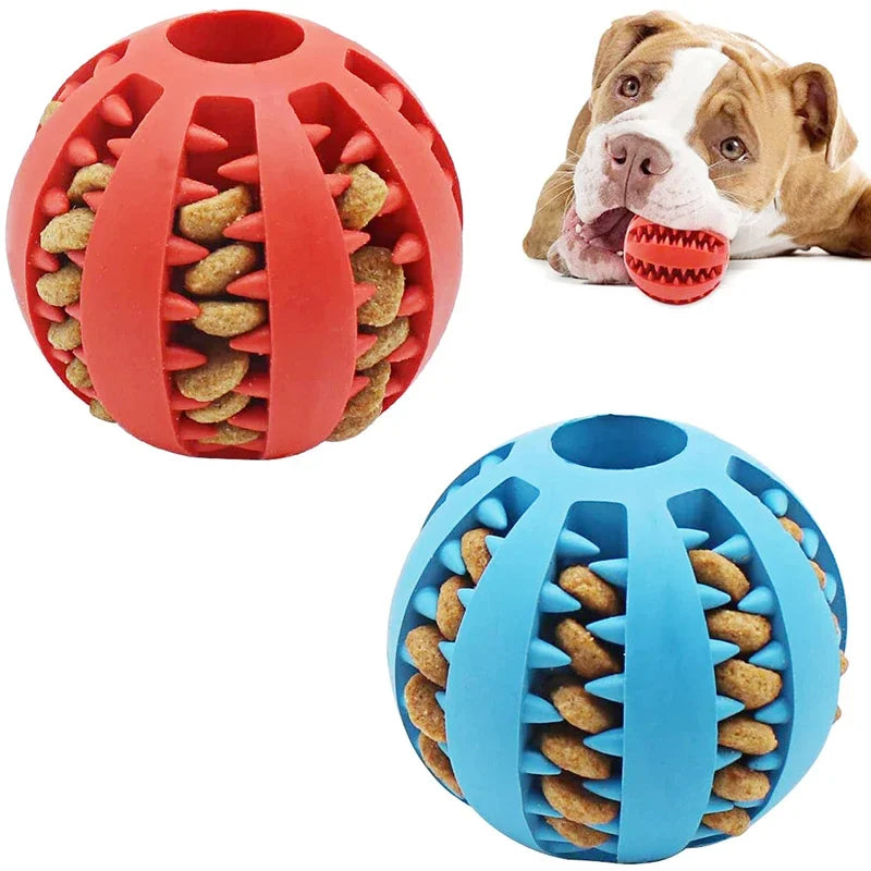 Pelota de juguete para perros pequeños, juguete interactivo elástico para masticar para cachorros, Limpieza de dientes, pelota de comida de goma, accesorios para mascotas