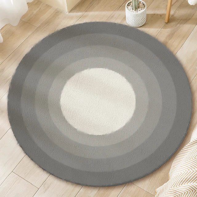 Tapis rond Simple dégradé pour salon, léger, luxueux, pour salle d'étude, vestiaire, moelleux et doux, pour la maison, chambre à coucher, chevet en peluche