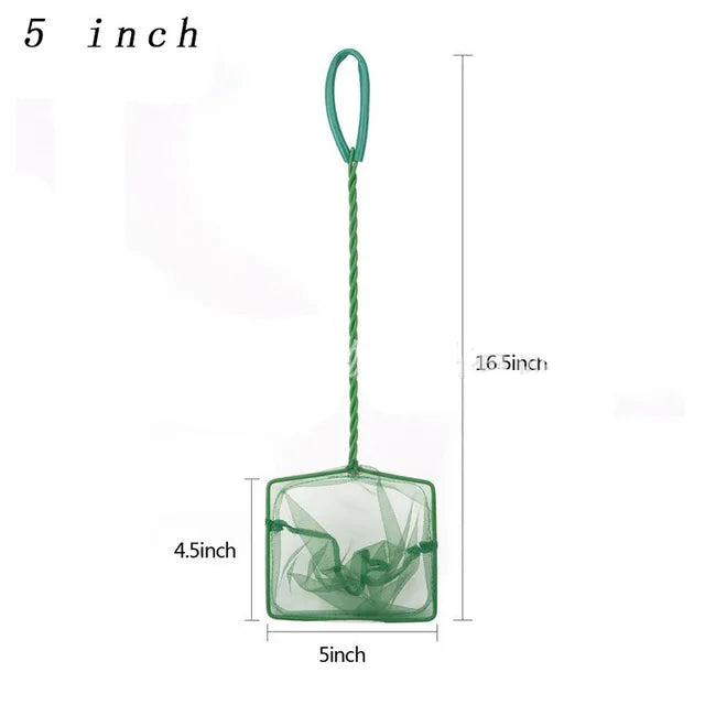 Portable Fish Net Long Handle Square Aquarium Accessories Fish Tank Landing Net Fishing Net Fish Floating Objects Cleaning Tool