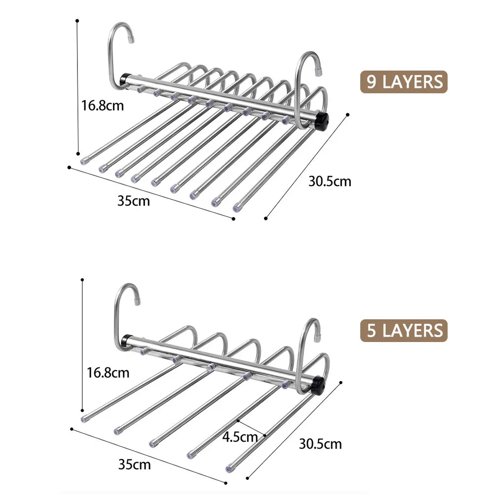 Cintres magiques multifonctions pour pantalons, 5/9 couches, gain de place pour vêtements, placard, organisateur de rangement, crochet pour usage domestique