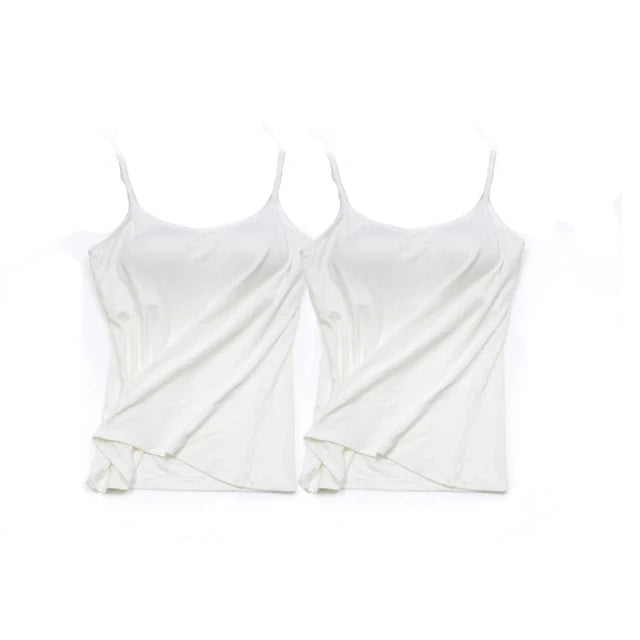 Women Camisole Vest Underwear Summer Soft Tank Top Bra Spaghetti Strap Modal Sling Breathable Padded Female Comfort Camisole