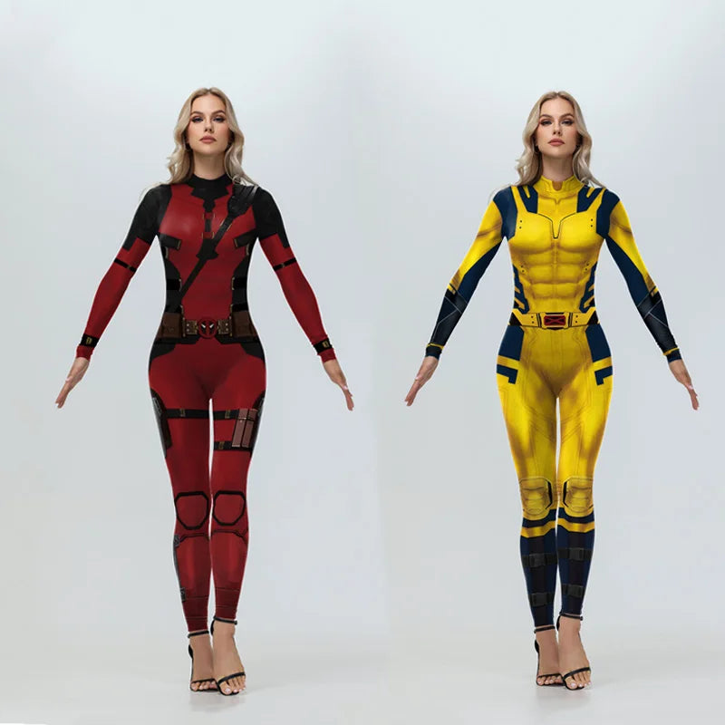 Cosplay Wolverine Superhero Deadpool Bodysuit Costume Halloween Cosplay Party Anime Jumpsuit Women Zentai Suit