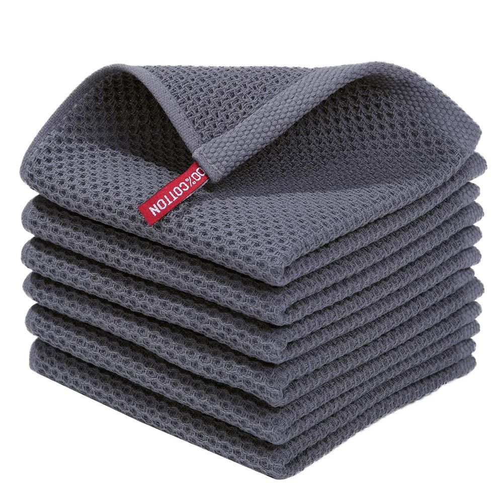 Homaxy Cotton Kitchen Towel Waffle Weave Wash Dishcloth Kitchen Cloths Soft Absorbent Dish Cloth Hand Towels Cleaning Kitchen