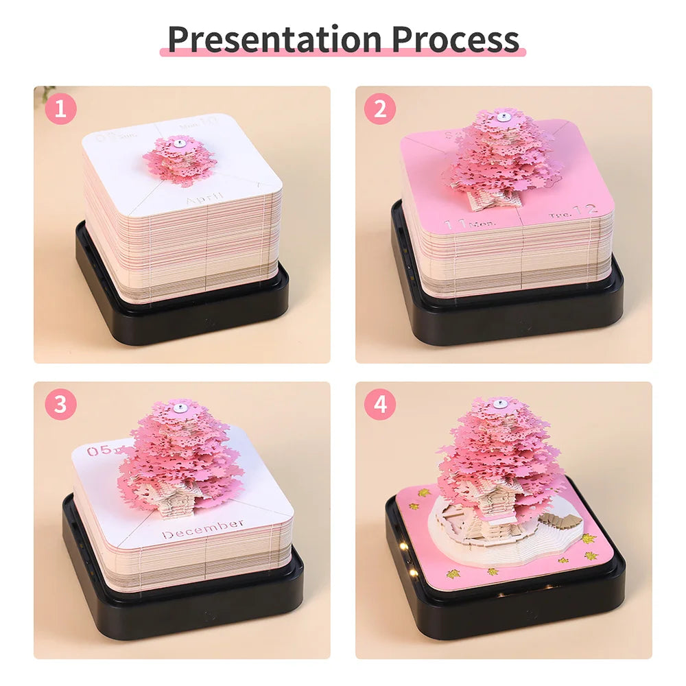 Novelty 3D Calendar Adornment Note Paper Birthday Gift Miniatures Jotter Offices Decor Home Decorative Object Memo Pad Figurines