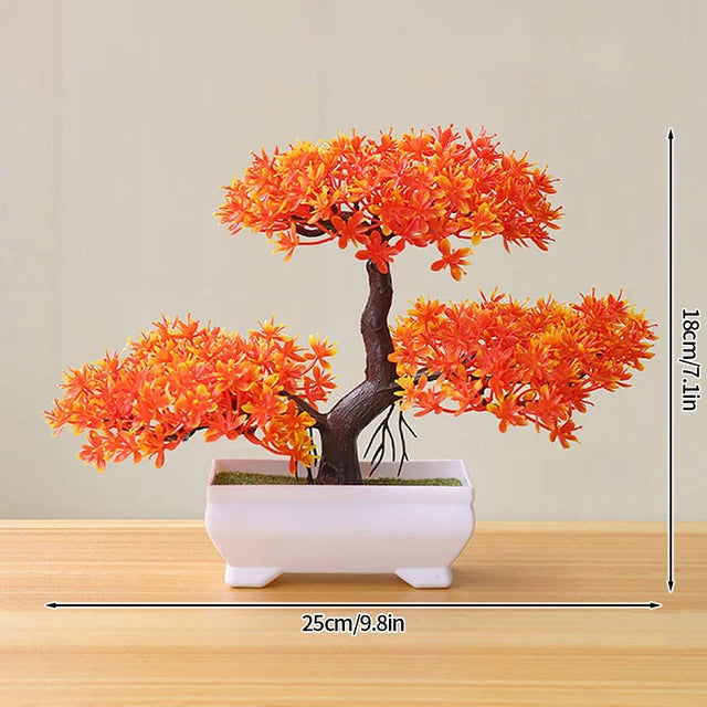 Plantas artificiales de plástico, bonsái, árbol pequeño, maceta de simulación, mesa, adornos en maceta, arreglo de flores para jardín, decoración de mesa para el hogar 