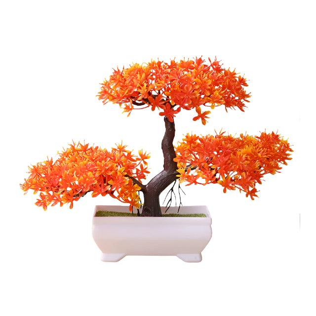 Plantas artificiales de plástico, bonsái, árbol pequeño, maceta de simulación, mesa, adornos en maceta, arreglo de flores para jardín, decoración de mesa para el hogar 