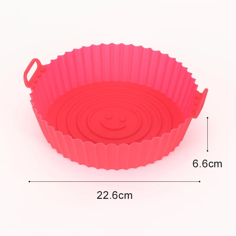 Plateau en Silicone pour friteuse à Air, plateau de cuisson pour four, Pizza, poulet frit, outil de cuisson, doublure réutilisable, panier en Silicone facile à nettoyer