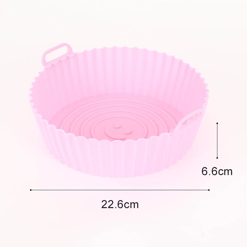 Plateau en Silicone pour friteuse à Air, plateau de cuisson pour four, Pizza, poulet frit, outil de cuisson, doublure réutilisable, panier en Silicone facile à nettoyer