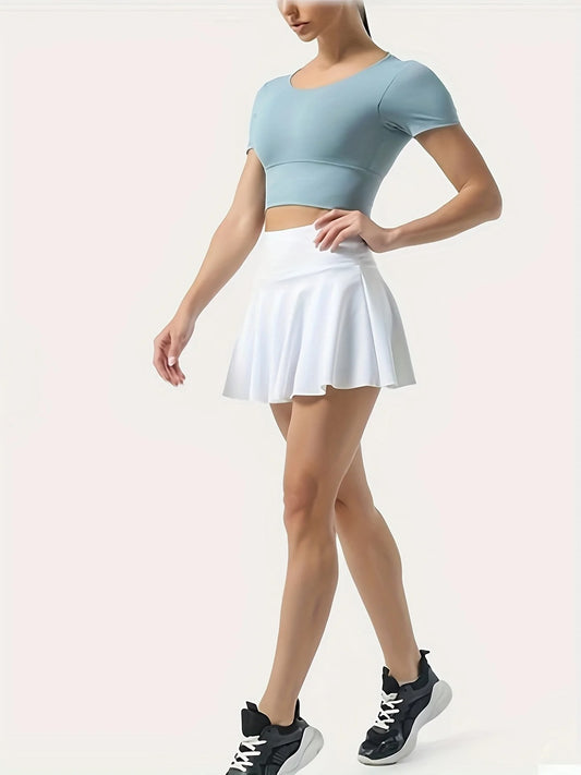 Tennis Skirt with Shorts Women Summer Mini Skirt without Pocket Stretch Flowy Skort Teengirl Balletcore Gym Sporty Outfit