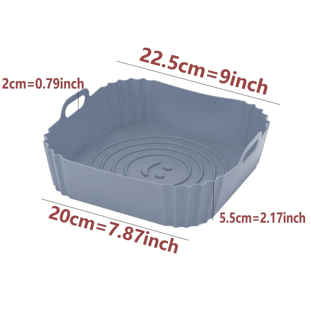 Plateau en Silicone pour friteuse à Air, plateau de cuisson pour four, Pizza, poulet frit, outil de cuisson, doublure réutilisable, panier en Silicone facile à nettoyer