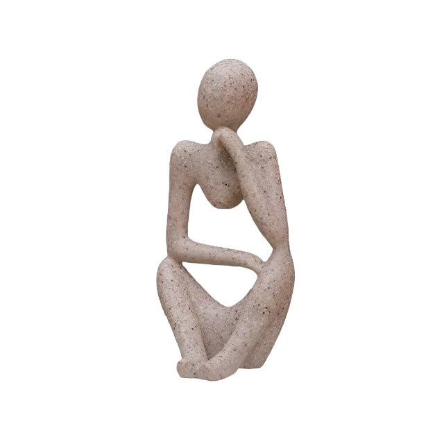 Sand Color The Thinker Abstract Statues Sculptures Yoga Figurine Nordic Living Room Home Decor Decoration Maison Desk Ornaments