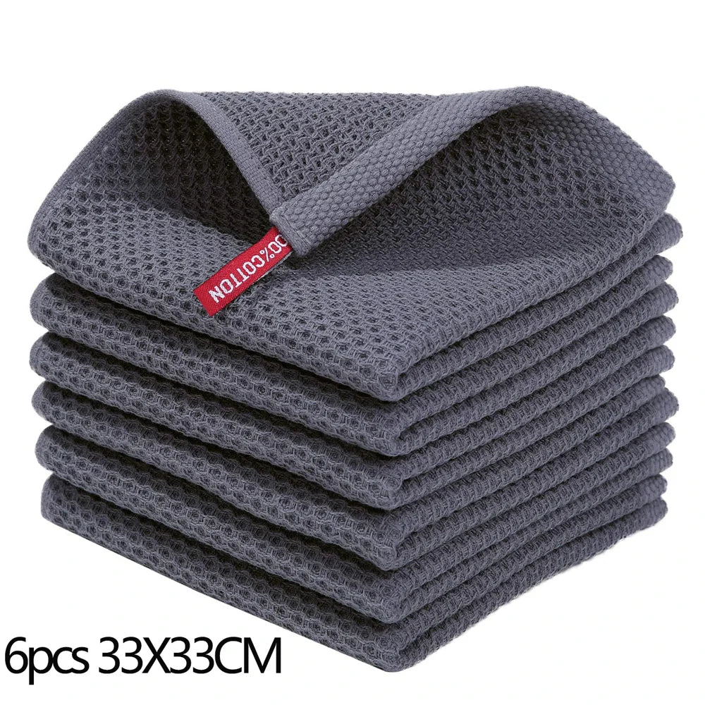 Homaxy Cotton Kitchen Towel Waffle Weave Wash Dishcloth Kitchen Cloths Soft Absorbent Dish Cloth Hand Towels Cleaning Kitchen