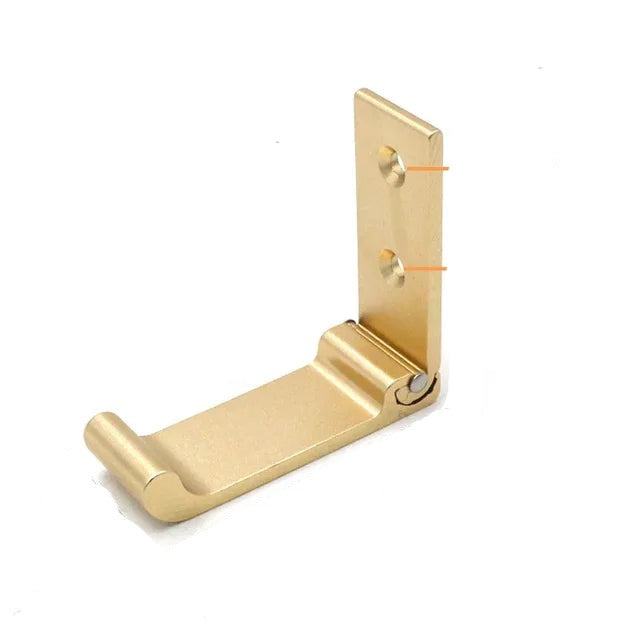 2pcs Folding Wall Invisible Hook for Clothing Aluminum Gold Coat Door Wall Hanger Bathroom Key Home Organizer Door Hooks