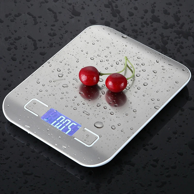 5Kg/10Kg Rechargeable Kitchen Scale LCD Display Stainless Steel Electronic Scales Home Jewelry Food Snacks Weighing Baking Tools