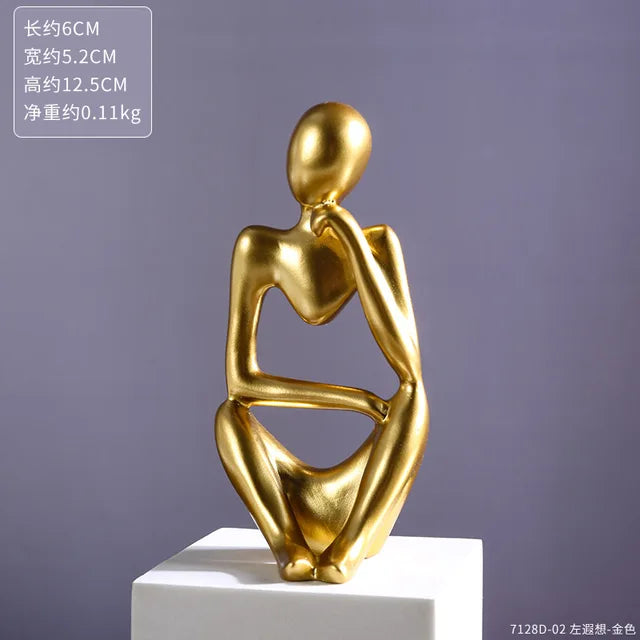 Sand Color The Thinker Abstract Statues Sculptures Yoga Figurine Nordic Living Room Home Decor Decoration Maison Desk Ornaments