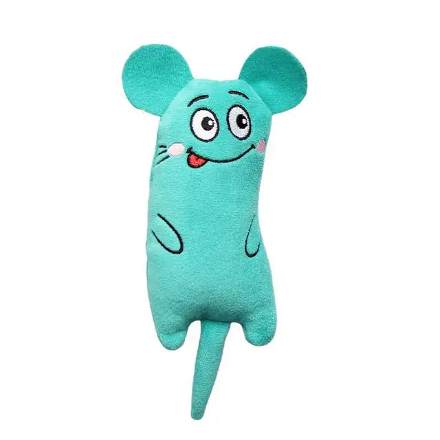 Jouets en peluche interactifs amusants pour chat, Mini meulage des dents, herbe-aux-chats, chaton à mâcher, jouet grinçant, accessoires pour animaux de compagnie