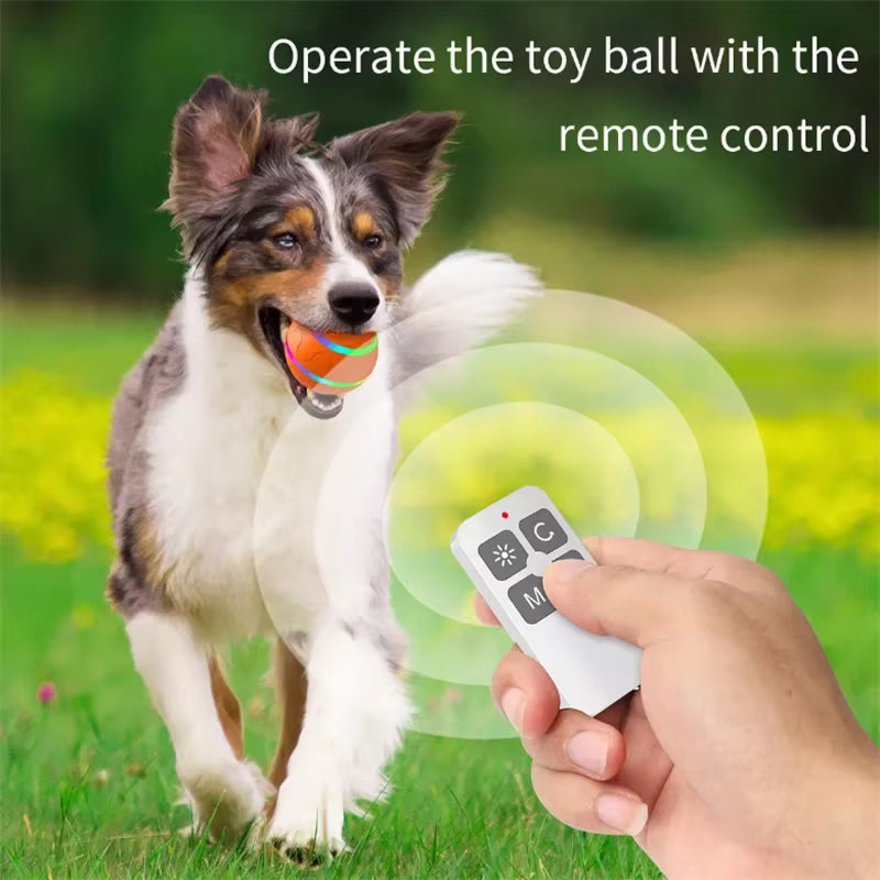 Smart Interactive Pet Ball Remote Control Flashing Rolling Jumping Rotating Waterproof Dog Chew Toy Ball for Aggressive Chewers