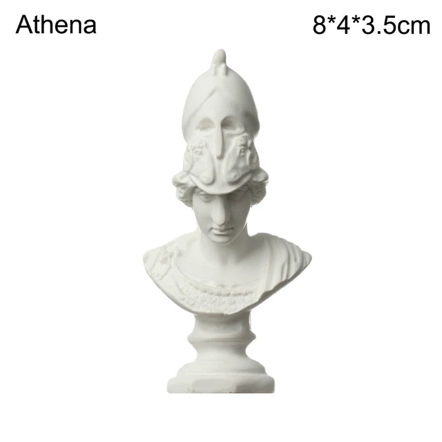 Nordic Style Miniature Plaster Bust Statue Greek Mythology Figurine Famous Sculpture Desktop Ornament Home Decor Drawing Practic