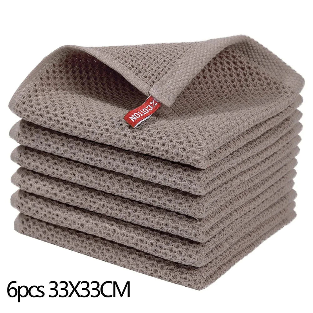 Homaxy Cotton Kitchen Towel Waffle Weave Wash Dishcloth Kitchen Cloths Soft Absorbent Dish Cloth Hand Towels Cleaning Kitchen