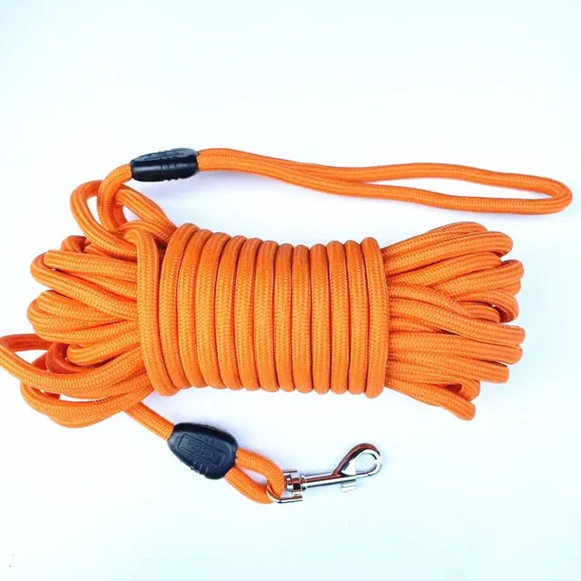 5M/10M/15M Long Rope Training Dog Leash- Heavy Duty Nylon Recall Pet Tracking Line- for Small Medium Outside Training Camping