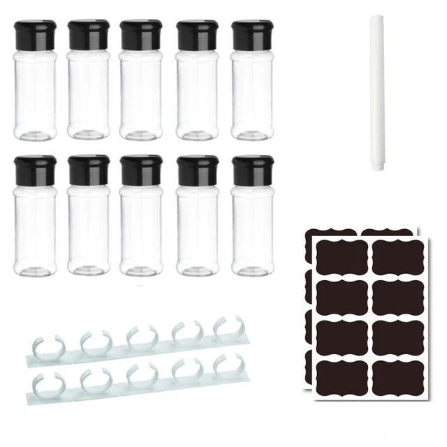 Botellas agitadoras de plástico para especias, tarros para condimentos, cajas de sal y pimienta para utensilios de cocina, organizador de herramientas, contenedor de almacenamiento, 100ML